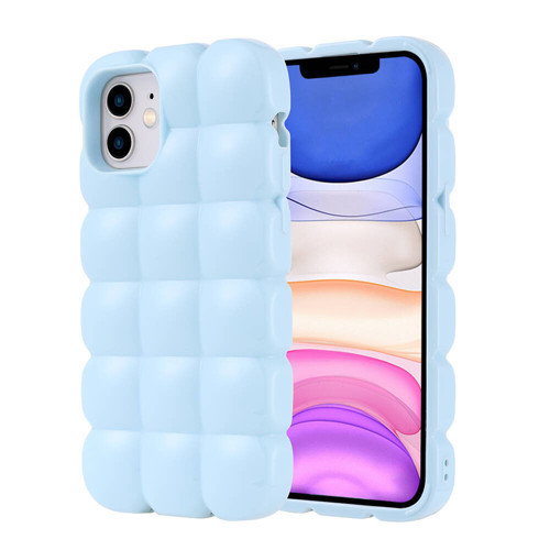 iPhone 11 Kılıf Parlak Esnek Silikon Dom Dom Kılıf - Mavi