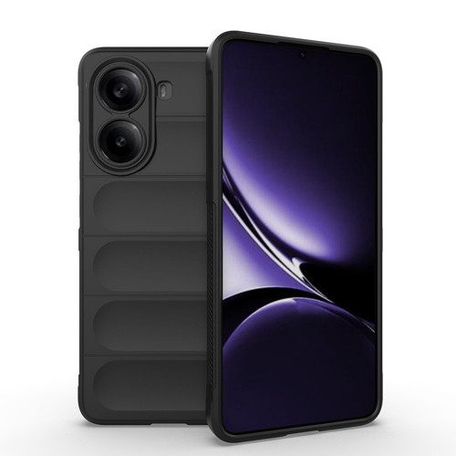 Xiaomi Poco X7 Pro Kılıf Esnek TPU Oyuklu Arka Yüzey Tasarımlı Etnik Silikon Kılıf - Siyah
