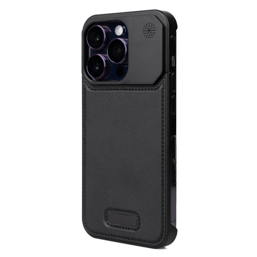 iPhone 14 Pro Kılıf M-safe Şarj Özellikli Mekanizmalı Koku Hazneli Mostar Kılıf - Siyah