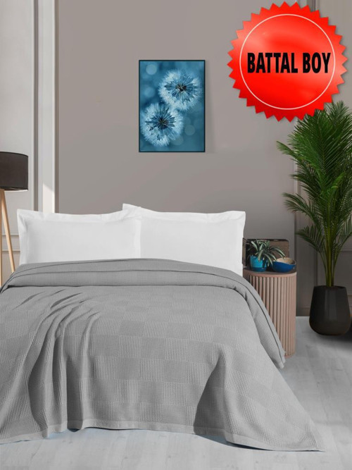 Waflle Desenli Pike Battaniye %100 Pamuk Kalın İplik Yumuşak Battal Boy 240 x 260