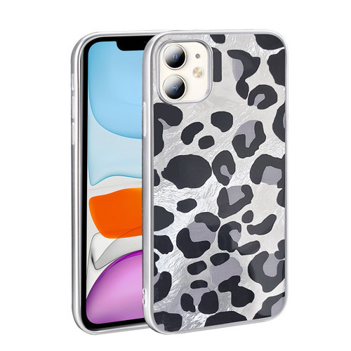 iPhone 11 Kılıf Desenli Mep Kılıf - Gri Leopar