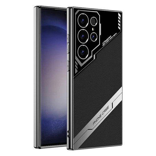 Galaxy S23 Ultra Kılıf Kamera Korumalı Suni Deri Tasarım Yeni Seri Procase Kılıf - Siyah