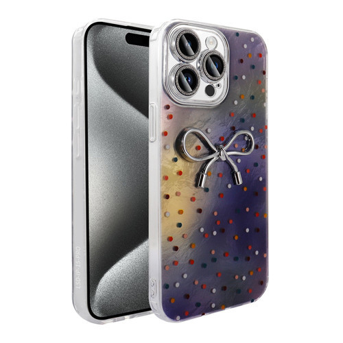 iPhone 15 Pro Kılıf Kamera Korumalı Figürlü Ponti Silikon Kılıf - Lila
