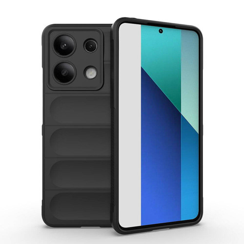 Xiaomi Redmi Note 13 4G Kılıf Esnek TPU Oyuklu Arka Yüzey Tasarımlı Etnik Silikon Kılıf - Siyah