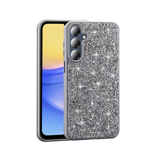 Galaxy A26 Kılıf Parlak Taşlı Tasarım Pırlanta Kılıf - Gri