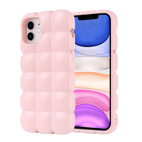 iPhone 12 Kılıf Parlak Esnek Silikon Dom Dom Kılıf - Pembe