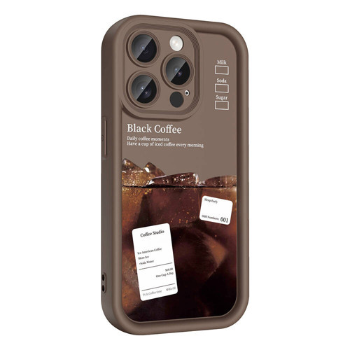 iPhone 15 Pro Kılıf Kamera Korumalı Baskılı Arka Yüzey Klas Kılıf - Koyu Kahve