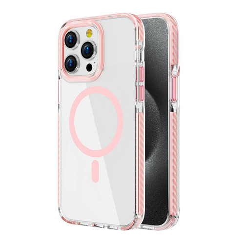 iPhone 14 Pro Max Kılıf M-safe Şarj Özellikli Airbagli Takılabilir Askı Aparatlı Nana Kılıf - Pembe