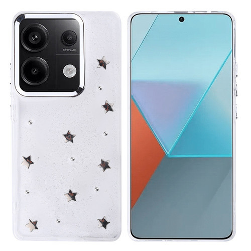 Xiaomi Redmi Note 13 Pro 4G Kılıf Airbag Tasarımlı Simli Şeffaf Kutup Kılıf - Yıldız