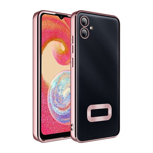 Galaxy A06 Kılıf Kamera Korumalı Logo Gösteren Omega Kılıf - Rose Gold