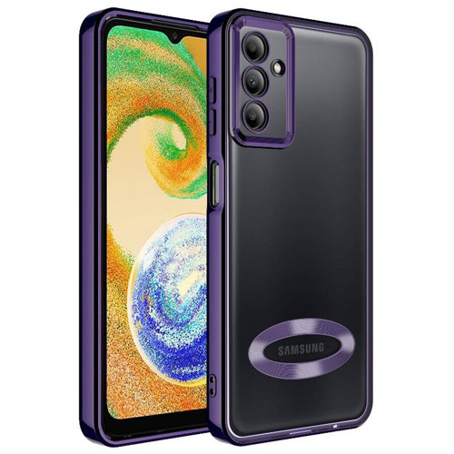 Galaxy A15 Kılıf Kamera Korumalı Logo Gösteren Omega Kılıf - Derin Mor