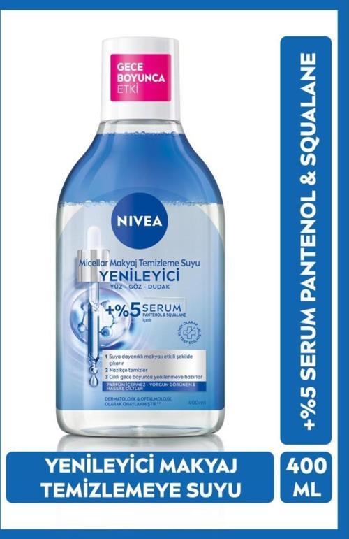 Yenileyici Micellar Makyaj Temizleme Suyu 400ml, Serum İçerikli, Pantenol, Yorgun Görünen Ciltler
