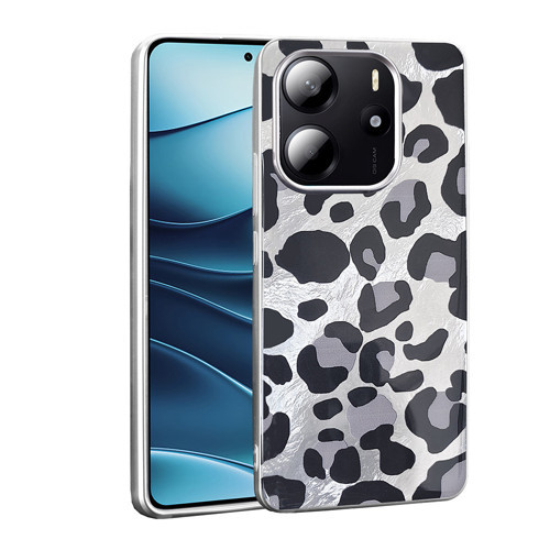 Xiaomi Redmi Note 14 4G Kılıf Desenli Mep Kılıf - Gri Leopar