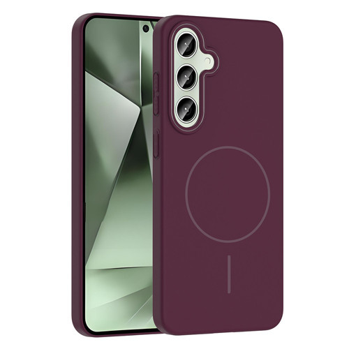 Galaxy S24 FE Kılıf M-safe Şarj Özellikli Ruby Sert Kılıf - Mürdüm