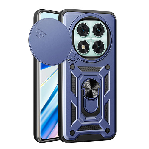 Xiaomi Poco X7 Kılıf Magnetik Standlı Kamera Korumalı Sürgülü Vega Kılıf - Mavi