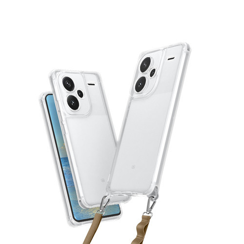 Xiaomi Redmi Note 13 Pro Plus 5G Kılıf Airbagli Takılabilir Askı Aparatlı Snap Silikon Kılıf - Şeffaf