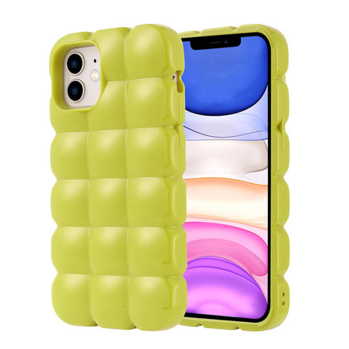 iPhone 12 Kılıf Parlak Esnek Silikon Dom Dom Kılıf - Yeşil