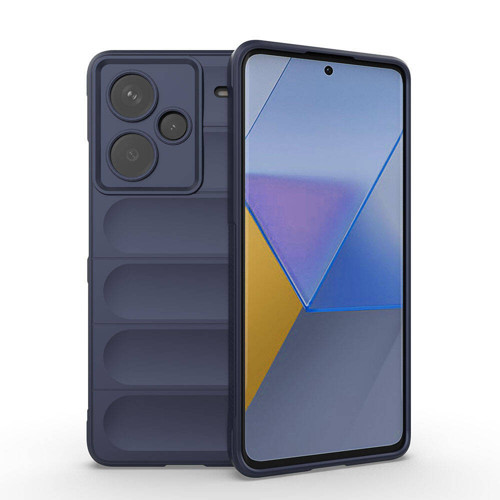 Xiaomi Redmi Note 13 Pro Plus 5G Kılıf Esnek TPU Oyuklu Arka Yüzey Tasarımlı Etnik Silikon Kılıf - Lacivert