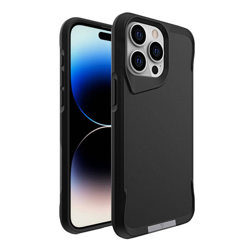 iPhone 15 Pro Max Kılıf Airbag Kenarlı T-Max Mat Standlı Kılıf - Siyah