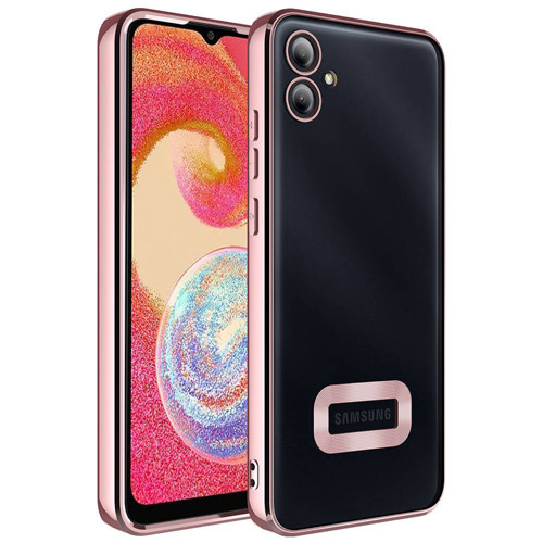 Galaxy A05 Kılıf Kamera Korumalı Logo Gösteren Omega Kılıf - Rose Gold