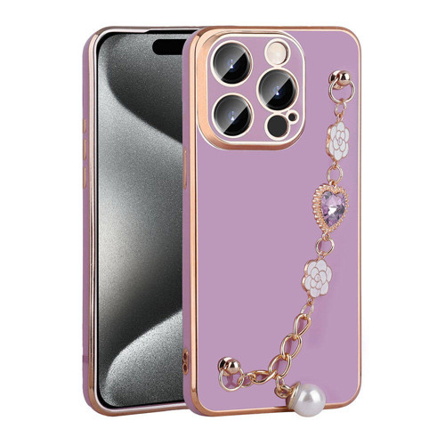 iPhone 15 Pro Kılıf El Tutamaçlı Kamera Korumalı Taka Silikon Kılıf - Mor