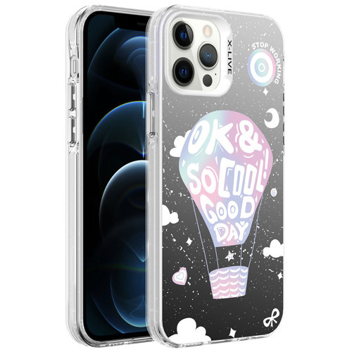 iPhone 12 Pro Kılıf Desenli Silver Sert Kılıf - Balon