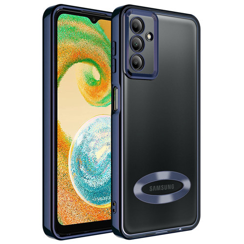 Galaxy A14 Kılıf Kamera Korumalı Logo Gösteren Omega Kılıf - Lacivert