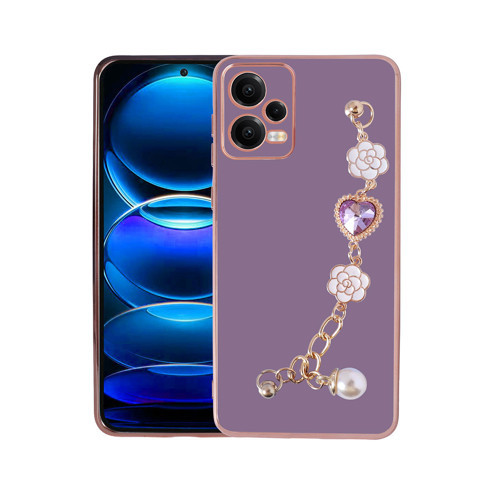 Xiaomi Redmi Note 12 4G Kılıf El Tutamaçlı Kamera Korumalı Taka Silikon Kılıf - Mor