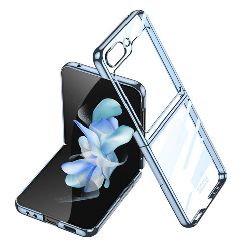 Galaxy Z Flip 5 Kılıf Kıpta Lensli Kılıf - Mavi Açık