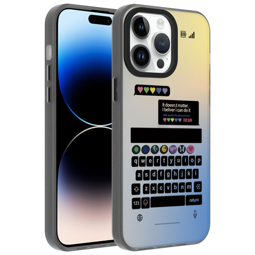 iPhone 14 Pro Kılıf Desenli Dragon Sert Kılıf - Klavye