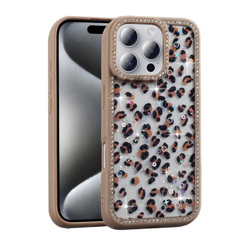 iPhone 16 Pro Max Kılıf Taşlı ve Simli Tasarım Azra Kılıf - Gold