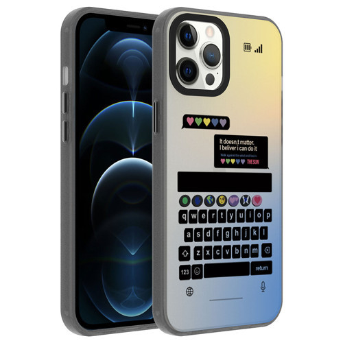 iPhone 12 Pro Max Kılıf Desenli Dragon Sert Kılıf - Klavye