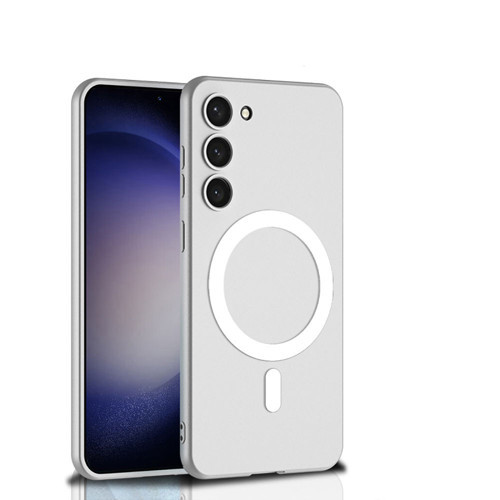 Galaxy S23 Plus Kılıf Wireless Şarj Özellikli Kıpta M-safe Silikon Kılıf - Gümüş