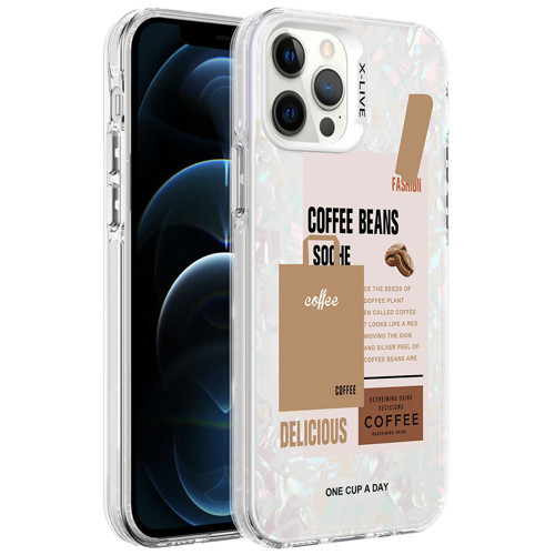 iPhone 12 Pro Max Kılıf Mermer Desenli Marbello Kılıf - Kahverengi