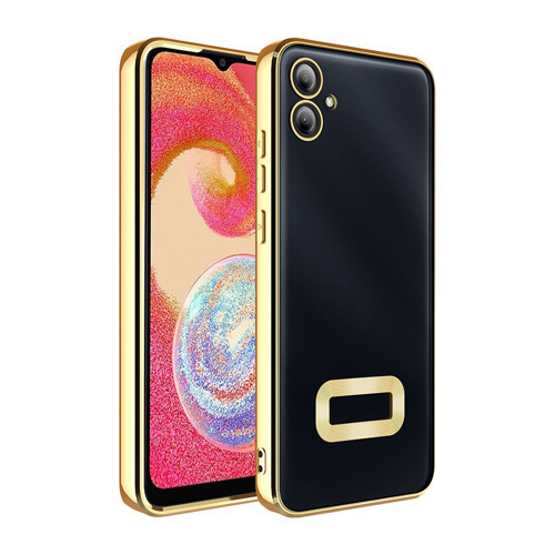 Galaxy A06 Kılıf Kamera Korumalı Logo Gösteren Omega Kılıf - Gold