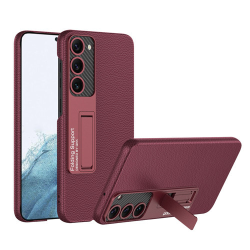 Galaxy S23 Kılıf Kıpta Standlı Kılıf - Kırmızı