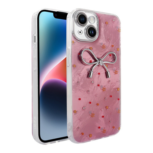iPhone 14 Kılıf Kamera Korumalı Figürlü Ponti Silikon Kılıf - Açık Pembe