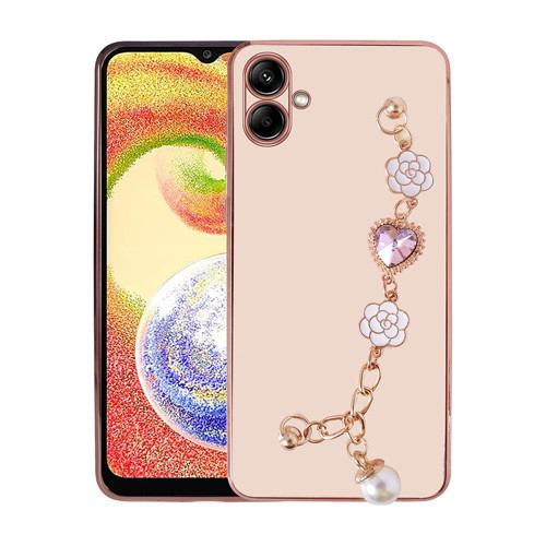 Galaxy A04 Kılıf El Tutamaçlı Kamera Korumalı Taka Silikon Kılıf - Pembe