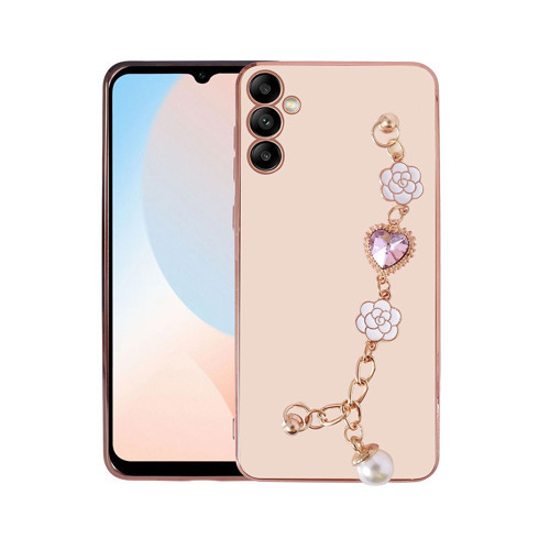 Galaxy A14 Kılıf El Tutamaçlı Kamera Korumalı Taka Silikon Kılıf - Pembe