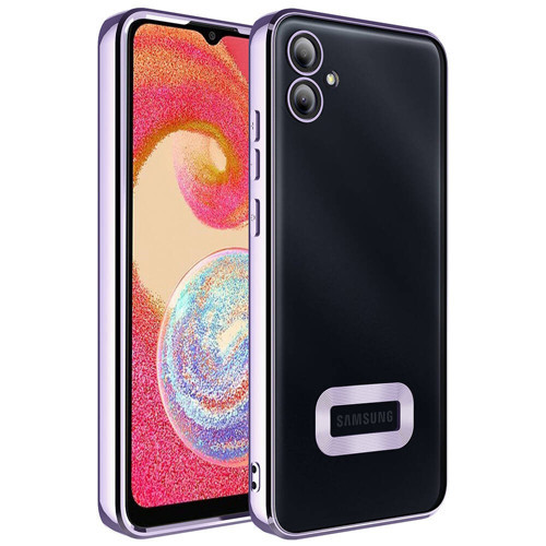 Galaxy A05 Kılıf Kamera Korumalı Logo Gösteren Omega Kılıf - Lila