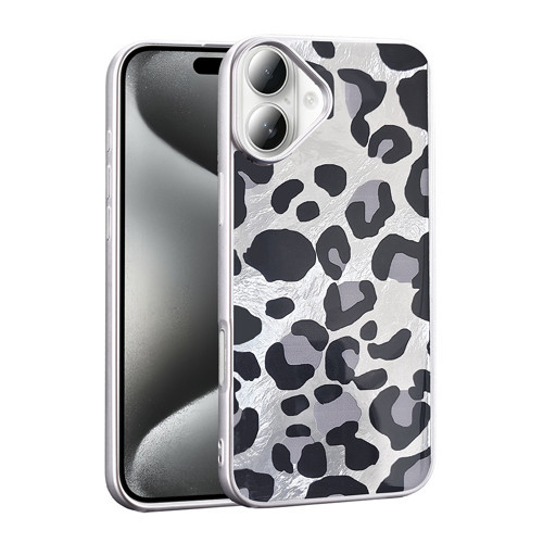 iPhone 16 Kılıf Desenli Mep Kılıf - Gri Leopar