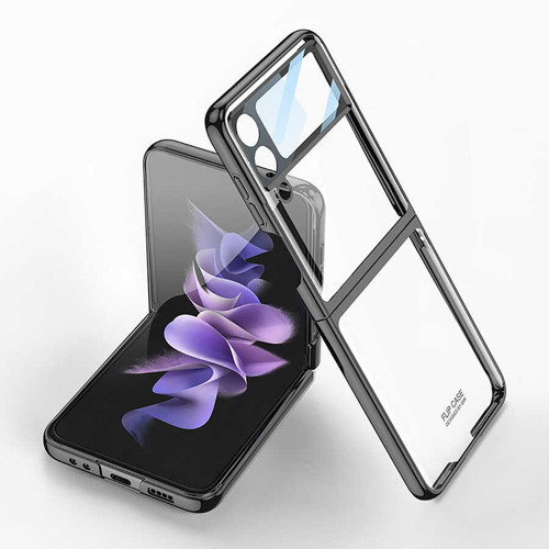 Galaxy Z Flip 4 Kılıf Kıpta Lensli Kılıf - Siyah