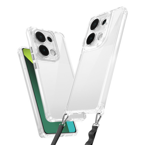 Xiaomi Redmi Note 13 Pro 4G Kılıf Airbagli Takılabilir Askı Aparatlı Snap Silikon Kılıf - Şeffaf
