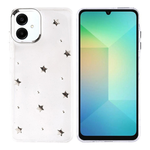 Galaxy A06 Kılıf Airbag Tasarımlı Simli Şeffaf Kutup Kılıf - Yıldız