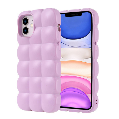 iPhone 12 Kılıf Parlak Esnek Silikon Dom Dom Kılıf - Lila