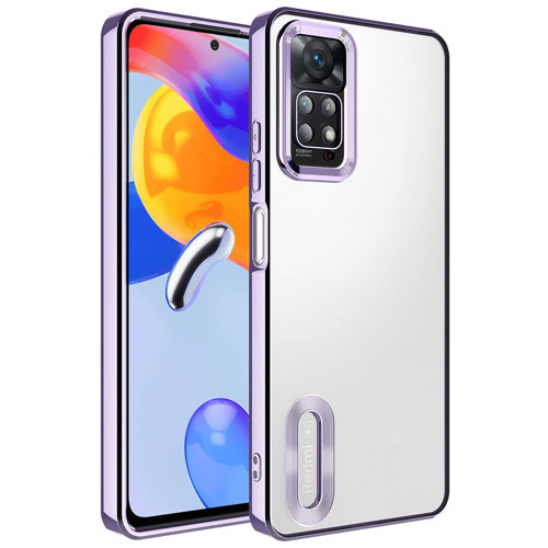 Xiaomi Redmi Note 12 Pro 4G Kılıf Kamera Korumalı Logo Gösteren Omega Kılıf - Lila