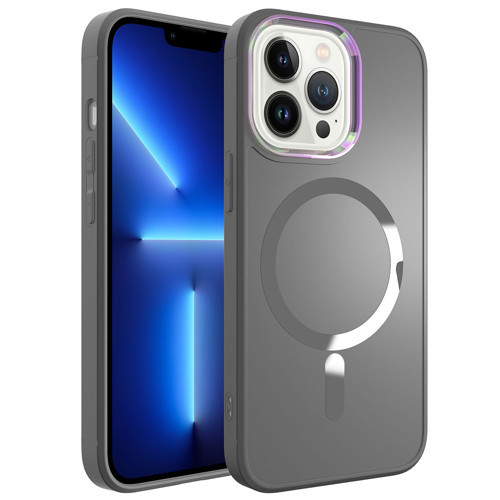 iPhone 13 Pro Kılıf M-safe Wireless Şarj Özellikli Stil Kılıf - Siyah