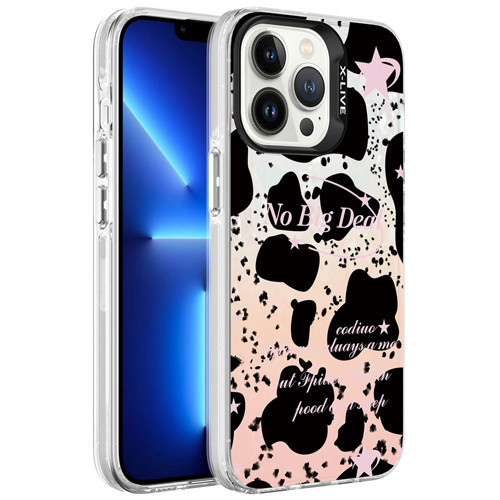 iPhone 13 Pro Kılıf Mermer Desenli Marbello Kılıf - Siyah-Beyaz