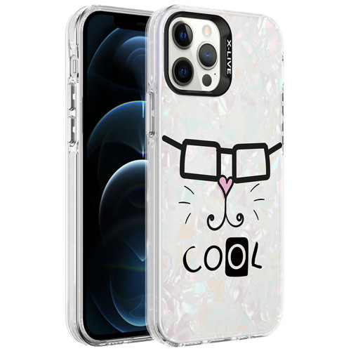 iPhone 12 Pro Max Kılıf Mermer Desenli Marbello Kılıf - Beyaz