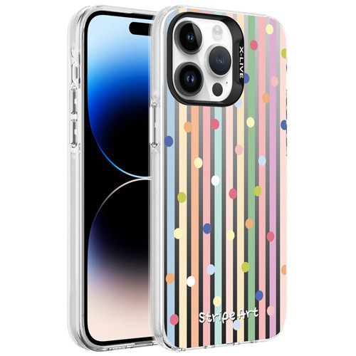 iPhone 14 Pro Max Kılıf Desenli Silver Sert Kılıf - Noktalar